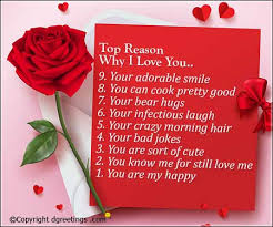 For example, the letter e in my book was encouraging.. 50 Reasons Why I Love You Dgreetings