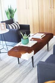 Moo cowhide trunk coffee table furniture ornate. Ikea Hack Cowhide Ottoman Kristi Murphy Diy Blog
