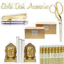 Bestseller add to favorites pen ruler, page marker pen, multifunction pen, soft touch pen, 3 in 1 pen, bookmark pen, rollerball pen, office supplies, 1 piece. Gold Desk Accessories Interior Design Blog Hadley Court