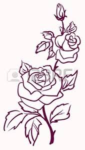 Three Stylized Pale Roses Isolated On Light Background Vector Flower Outline Rose Outline Rose Outline Tattoo