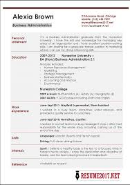business administration resume examples