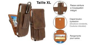 Etui Ceinture Fonct Porte Carte A Double Accroche Passant Renfort Mousqueton P Smartphone Jusqu A 4 7 Marron Ceinture Etui Mousqueton