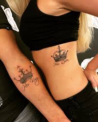 King And Queen Tattoo Coupletattoo Made By Tattooshop Memories Rijswijk Netherlands Couple Tattoos Unique Cute Couple Tattoos Tattoos