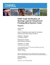 FAST Code Verification of Scaling Laws for DeepCwind Floating Wind System  Tests: Preprint