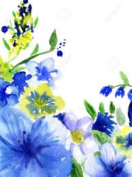 Maybe you would like to learn more about one of these? Watercolor Dark Blue And Yellow Flowers On A White Background Stock Photo Picture And Royalty Free Image Image 19092029