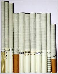 These cigarettes are white, but there is a dotted tan line around the circumference of the filter. Impact Of Cigarettes Filter Length And Diameter On Cigarette Smoke Emissions Clinical Epidemiology And Global Health