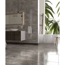 Bodenfliese Imposa Grau Poliert 60x120cm Rektifiziert Fliesen Modernes Badezimmerdesign Badezimmer Design