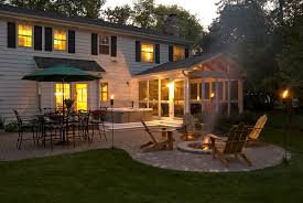 Screen Room And Paver Patio With Built In Fire Pit Patio Stones Backyard Patio Fire Pit Patio