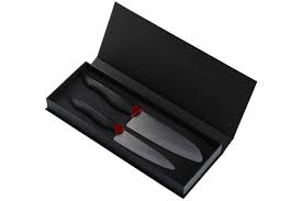 Set Ceramique Kyocera 2 Couteaux Cuisine Lames Noires