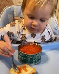 Classy kid loves caviar 🧐