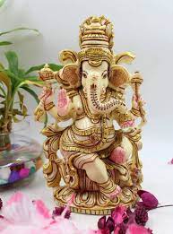 Lord Ganesha Statue Handmade Sitting Gold Painted Sculpture Etsy In 2021 Ganesh Statue Lord Ganesha Ganesha