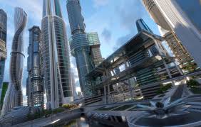 Artstation 3d Model Central Business District Future City Dovjan D City Architecture Futuristic City Sci Fi City