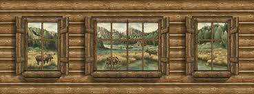 Find the best log cabin wallpaper on getwallpapers. Free Download Log Cabin With Windows Moose Mural Lodge Outdoors Wallpaper 1077x400 For Your Desktop Mobile Tablet Explore 47 Faux Window Wallpaper Murals Wallpaper Murals Window Scenes
