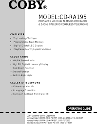 This saves space on the countertop for food preparation and other kitchen appliances. Cd Ra195 2 4ghz 40 Ch Analog Cordless Phone W Cid Cd Radio User Manual Cdra195 Manual Ok Cdr Coby Communications