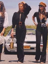 Black 70 S Fashion Costumes 70s Corduroy Jumpsuit Black 70s Fashion Disco 70s Inspired Fashion Retro Outfits