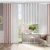 Fertiggardine gardine panel weiß gardinenset azur grau kristallen 200cm x 140 cm. Modern Gardinen Wohnzimmer