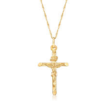 Check spelling or type a new query. Italian 14kt Yellow Gold Crucifix Pendant Necklace Ross Simons