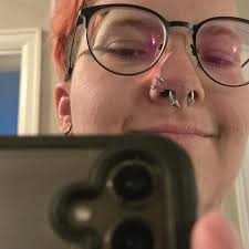 Clitoral Clitorial Clit Hood Bar VCH Vertical Stainless Steel 8 Aqua Blue  Crystal Stones Hoop Dangle VCH Ring 14g Christina 1.6mm