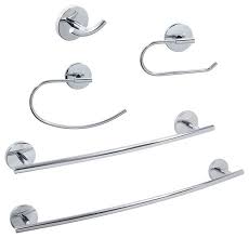 Our bathroom accessories category offers a great selection of towel bars and more. Dyconn Faucet Bathroom Accessories Hardware 5pcs Set Polished Chrome Towel Bar Contemporary Bathroom Accessory Sets By Luxor Outlet Houzz