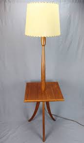 Finer Things Antiques A Solid Teak Floor Lamp With Built In Table And Vintage Parchment Shade Teak Flooring Lamp Floor Lamp