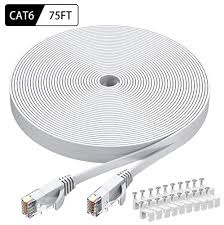 Buying an ethernet cable isn't as easy as it used to be, with more brands competing and with them getting more advanced. Cat6 Ethernet Cable 75 Ft White Busohe Cat 6 Flat Rj45 Computer Internet Lan Network Ethernet Patch Cable Cord 75 Best Buy Canada