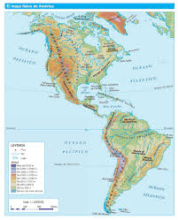 En él se conocen los principales accidentes geográficos para nivel 1º de. America Mapa Fisico 1460 1800px Mapa De America Mapa Fisico Hidrografia De America