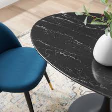 Find oval dining table for 6. Lippa 54 Artificial Marble Oval Dining Table Contemporary Modern Furniture Modway