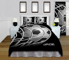 Black And White Twin Bedding Boy Soccer Bedding For Kids Luxury Childrens Bedding Sets Nice Etsy Soccer Themed Bedroom White Kids Bed Soccer Bedding