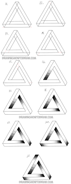 Then, add lines that connect each corner of the first square to its corresponding corner on the second square to complete the 3d box. How To Draw An Impossible Triangle Easy Step By Step Drawing Tutorial Illusion Drawings Impossible Triangle Step By Step Sketches