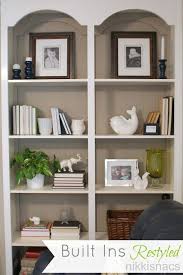 The Built Ins Restyled Shelf Decor Living Room Bookshelves In Living Room Built In Shelves Living Room