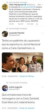 Segundo carla zambelli, joice a bloqueava do contato com bolsonaro e fazia intrigas. Zambelli Retuita Mensagens Contra Moro Expor Uma Conversa Privada