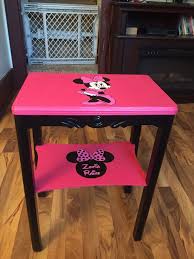 Hand Painted With Minnie Mouse And Personalized 2 Tiered Side Table Side Table Diy Painting Wood Diy