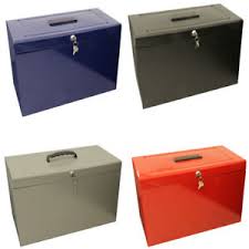 Verrouillable Papier Ministre Metal Dossier Boite De Depot De Stockage Extr Inc 5 Free Dossiers Suspendus Ebay