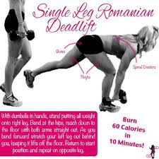 Lower the bar to shin level and repeat. Single Leg Romanian Dead Lift Burn 60 Calories In 10 Min The Arabesque Leg Lift Deadlift Kettlebell Routines Kettlebell Training