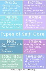They also perform psychotherapy and develop treatment plans. Types Of Self Care You Need To Know Blessing Manifesting Self Care Activities Self Care Self Esteem
