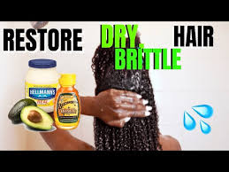This occurs when the hairs repeatedly swell with water and dry. Diy Hair Mask To Restore Dry Brittle Hair Mayo Avocado Honey Eggs Youtube