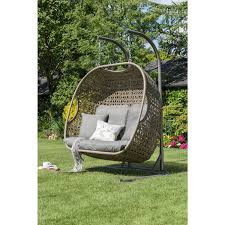 Ideal for gardens of all sizes. Goldcoast 2 Seater Garden Swing Chair In Woven Beige Furniture123