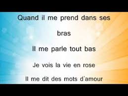 Il me dit des mots d'amour writer(s): Edith Piaf La Vie En Rose Parole Lyric Youtube