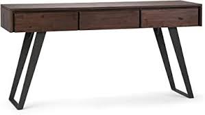 Simpli Home Axclry 03 Lowry Solid Acacia Wood And Metal 60 Inch Wide Modern Industrial Console Sofa Table In Distre In 2020 Simpli Home Wood And Metal Accent Furniture