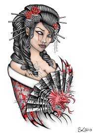 These may be qualities the tattoo wearer wants to cultivate for themselves. Geisha Tattoo Template On Behance
