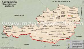 Karte von österreich mit seinen regionen und den wichtigsten orten sowie den nachbarstaaten. Karte Der Osterreichischen Hauptstadte Und Grossstadte