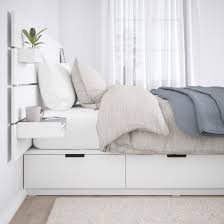 Prepac monterey white queen platform storage bed. Nordli Bed With Headboard And Storage White Ikea Canada Ikea In 2021 Bed Frame With Storage White Headboard Bed With Drawers