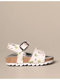 Camfosy leather sandals for women, summer flat sandals vintage handmade flower pattern low wedge platform shoes beach non slip slippers. Monnalisa Outlet Sandal With Floral Pattern Shoes Monnalisa Kids Yellow Cream Shoes Monnalisa 835014 5700 Giglio En