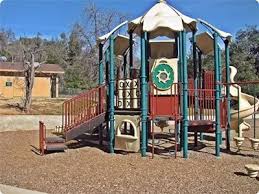 Cedar creek runs through the campground. William Heise Park Playground In San Diego County