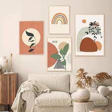 See more ideas about bedroom decor, boho bedroom, bedroom inspirations. Modern Abstract Boho Style Leaves Geometric Canvas Painting Poster Print Wall Art Picture Bedroom Interior Home Decor No Frame Leaf Wall Art Wall Art Pictures Boho Wall