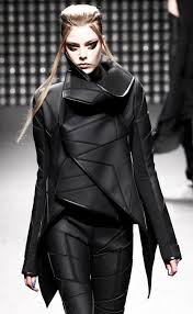 Futuristic Geometric Fashion With Layered Construction Sculptural Collar Avant Garde Fashion Design Sculptural Fashion Geometric Fashion Futuristic Fashion