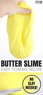 How To Make Butter Slime Without Clay Easy Butter Slime Recipe Butter Slime Recipe Butter Slime Without Clay Diy Slime Recipe
