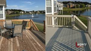 These often are paired with soft neutrals for the trim, such as white, cream or grey, as opposed to the more colourful hues of the past. Deck Staining Before And After Solid Color Grey Legacy Painting
