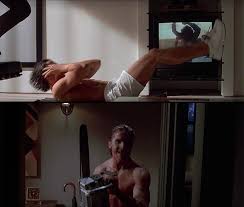 The christian bale workout helps you achieve a well developed, lean and muscular hollywood physique like that of christian bale in american psycho. In American Pyscho Patrick Bateman Is Seen Working Out While The Texas Chainsaw Massacre Is Playing In The Background This Foreshadows To The Later Scene Where He Chases Christie Down The Hall