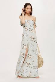 Floral Print Bardot Maxi Dress By Flynn Skye Dresses Clothing Topshop Europe Dresses Maxi Dress Flynn Skye Dress